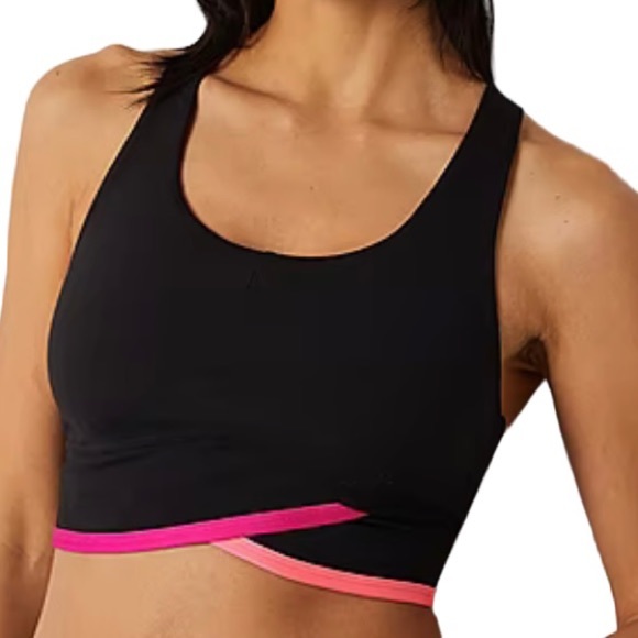 Xersion Women's Black Pink Light Support Longline Sports Bra Size XL XXL - Picture 1 of 13